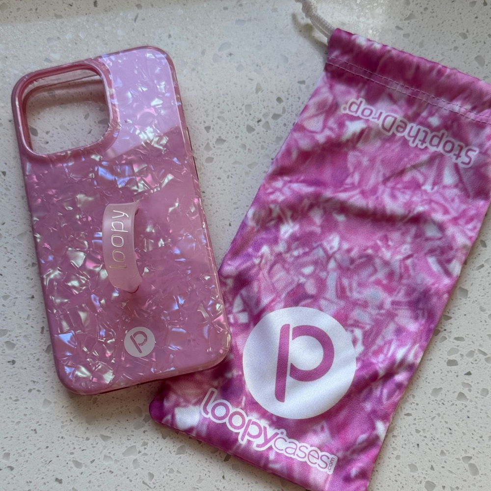 iPhone 13 Pro Pink Opal Loopy Case Lefty